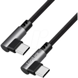 LOGILINK CU0460 - Cable de sincronización y carga, USB-C, 90°, 100W, 0,5 m.