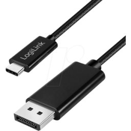 LOGILINK CUA0120 - Conector USB tipo C a DisplayPort, cable adaptador 1,8 m.