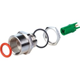 METZ CONNECT MC MMT361A115-01 - Conector hembra M12, 4 polos, recto, montaje frontal, piezas ind
