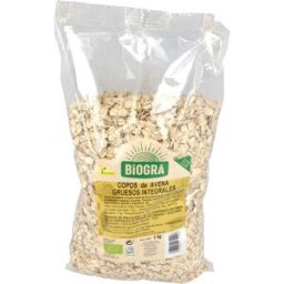 Biogra copos de avena gruesos integrales 1kg. bio