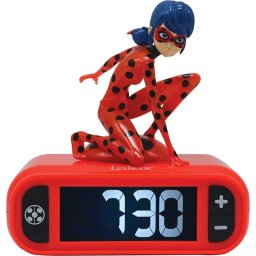 Lexibook Miraculous Reloj Despertador Digital 3D y Efectos Sonoros
