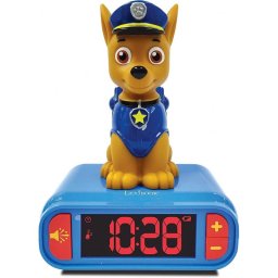 Lexibook La Patrulla Canina Chase Reloj Despertador Digital con Luz de Noche 3D y Efectos Sonoros