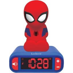 Lexibook Spider Man Reloj Despertador Digital con Luz de Noche 3D y Efectos Sonoros