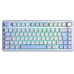 Teclado Aula F75 Gaming Mecánico 75% Inalámbrico RGB Hot-Swap LEOBOG Reaper Azul