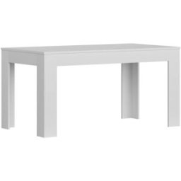 Home Heavenly Mesa de comedor con patas en l en color blanco 75 x 80 x 140 cm