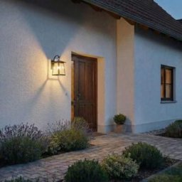 Lucande Lámpara de pared exterior de aluminio negro