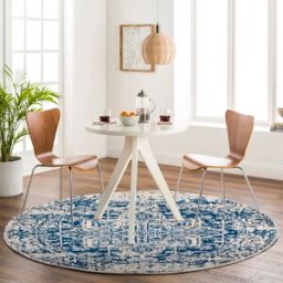 Livabliss Alfombra redonda vintage oriental azul/blanco ø 160