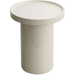 Oviala Mesa de centro redonda de 40 cm en mdf lacado en marfil