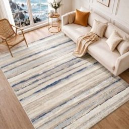 Livabliss Alfombra escandinava moderna blanco/gris/azul 200x275