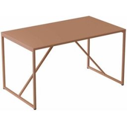Oviala Mesa de comedor rectangular para 4 personas de acero marrón