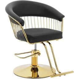 physa Sillón de peluquería con reposapiés - 44 - 54 cm - 200 kg - negro y dorado 10040625