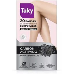 Taky Carbón Activado Bandas Cera Corporales Depilatorias 20 u