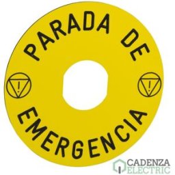 Etiqueta parada de emergencia 90mm ref. ZBY8430 Schneider Electric