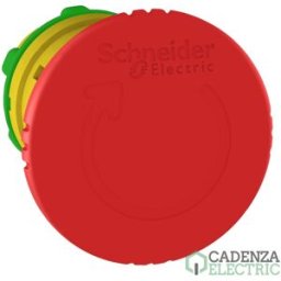 Schneider Electric Harmony XB5 - Cabeza parada de emergencia, apagado, plástico, seta roja Ø40, Ø22, gatillo y giro de bloqueo para liberar ref. ZB