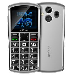 Móvil Básico Artfone A400 4g Teléfono Para Personas Mayores Con Botón Sos Blanco