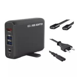 Estación de carga DLH USB-C 65W con Hub HDMI 4K y USB-A 3.2