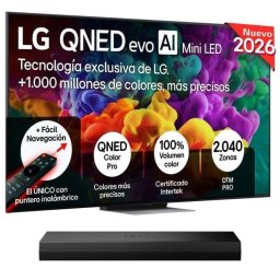 Pack TV LG QNED evo MiniLED AI 65QNED86B6B 65" 4K Ultra HD + Barra de sonido LG S20A