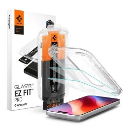 Protector de pantalla Spigen Glas.tR EZ Fit Pro iPhone 18 Pro/17 Pro/16 Pro 2 uds.