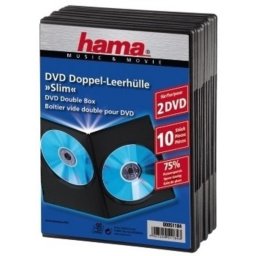 Funda Hama DVD Slim Double-Box 10 Negro 2 Discos