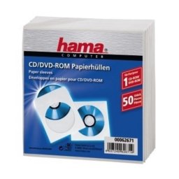 Funda para discos ópticos Hama 50 unidades Blanca