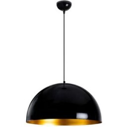 Wonderlamp Lámpara de techo moderno con pantalla negra y dorada