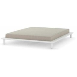 ID Kids Cama 2 plazas y colchón madera maciza blanco 160x200 cm