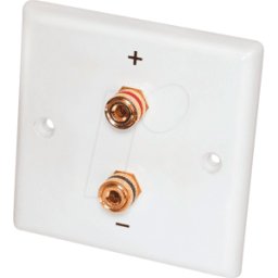 DYNAVOX 206437 - Placa de conexión de pared LS, 2 casquillos de banana