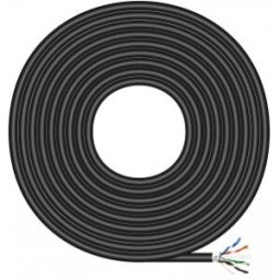 Aisens Cable de Red Exterior Impermeable RJ45 Cat.6 FTP Rigido AWG24, Negro, 305M