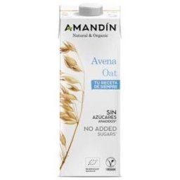 Amandin bebida vegetal de avena 1 lt x 6 uds