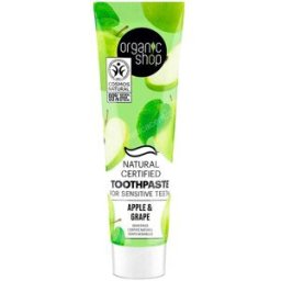 Organic shop os manzana y uva. pasta de dientes natural certificada para