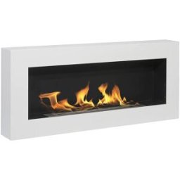 Chimenea de bioetanol de pared blanca Siena, L 90 x P 12 x H 40