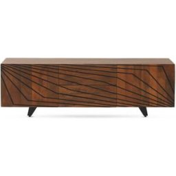 Mueble TV de 2 puertas y 2 cajones de madera maciza de mango