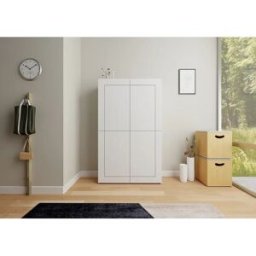 ITAMOBY Armario alto 4 puertas 100x35x165 cm Elios blanco brillante