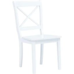 vidaxl Sillas de comedor 6 unidades madera maciza de caucho blanco