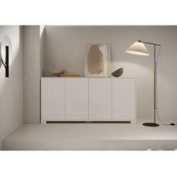 ITAMOBY Aparador bajo 4 puertas 172x40x83 cm Lumina blanco brillante