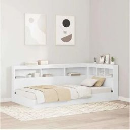 Clicnbuy Cabecera de almacenamiento Blanco 100 cm Madera contrachapada