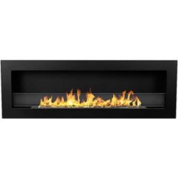 Chimenea de bioetanol empotrada de pared LIVORNO 120 negra 120x40