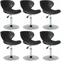 Clicnbuy Sillas de comedor 6 unidades cuero sintético negro