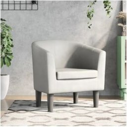 Clicnbuy Sillón cuero sintético blanco