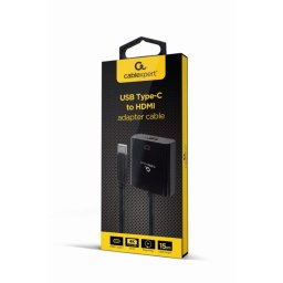 Cable adaptador USB-C Gembird A-CM-HDMIF-03 4K UHD 30Hz Macho a HDMI Hembra Negro
