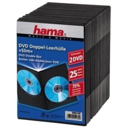 Funda DVD Hama Slim Double-Box 25 2 Discos Negra