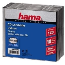 Funda Hama CD Slim Jewel Case Pack 10 Transparente