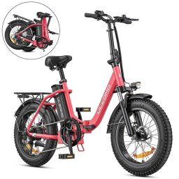 Bicicleta Eléctrica Plegable ULZOMO Dolphin 20" 250 W Hasta 89 km Shimano 7v Rosa
