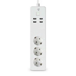 Regleta Nedis WIFIP312FWT 3 Tomas inteligentes Wi-Fi y 4 USB-A
