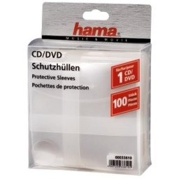 Funda protectora Hama CD/DVD 100 unidades Transparente Polipropileno