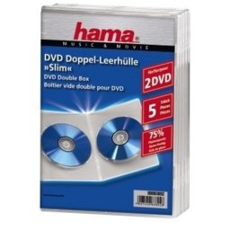 Funda Hama Double DVD Jewel Case Slim 5 transparente 2 discos
