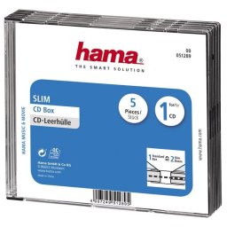 Funda de CD Hama Slim Jewel Case Transparente 1 disco 143 x 125 x 27 mm