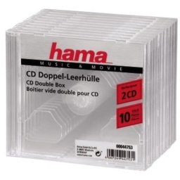 Caja transparente para CD Hama 2 discos Transparente 10 unidades