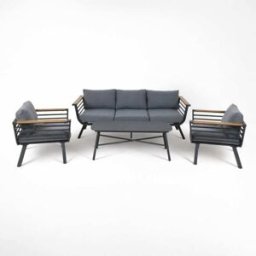 Kactus Republic Conjunto de jardín de aluminio antracita 4 piezas
