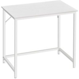 VASAGLE Escritorio de 80 x 50 x 76 cm de metal de color blanco